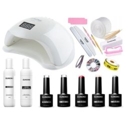Gel Nail Polish Set Kit: LED UV Lamp SUNONE SUN5 48W Accessories