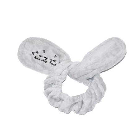 Dr. Mola Elegant Plush Cosmetic Headband With Adorable Bunny Ears - Grey