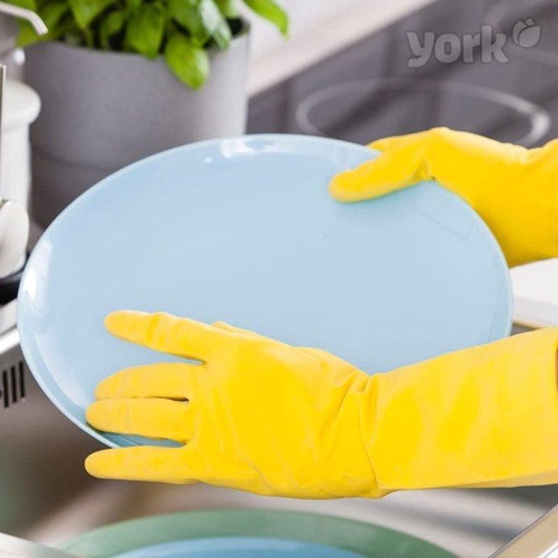 YORK Household Gloves Latex, Cotton, XL - Yellow