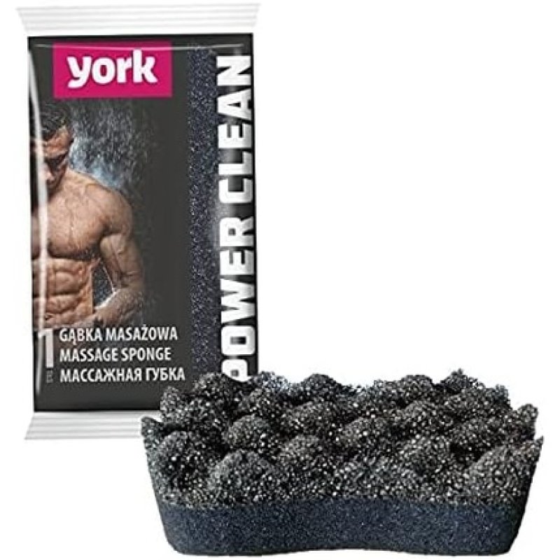 York Massage Sponge Black Double Layer Shower Sponge for Men