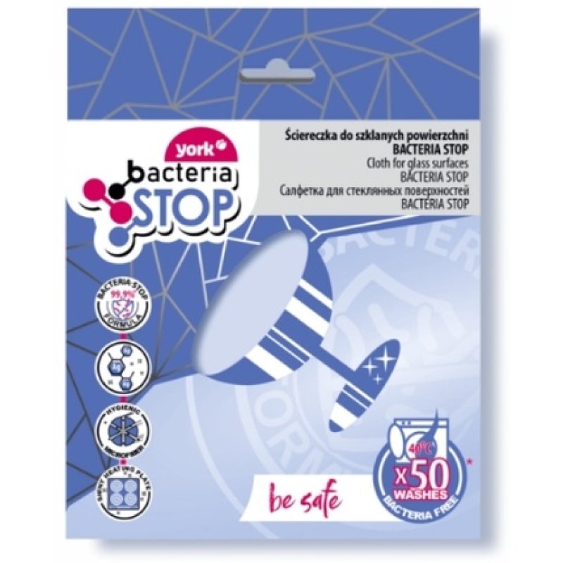 York Cloth For Glass Surfaces 30 X 40 Cm Bacteria Stop