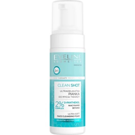 Eveline Clean Shot Ultra Soft Face Cleansing Foam with D-Panthenol and Niacinamide 150ml