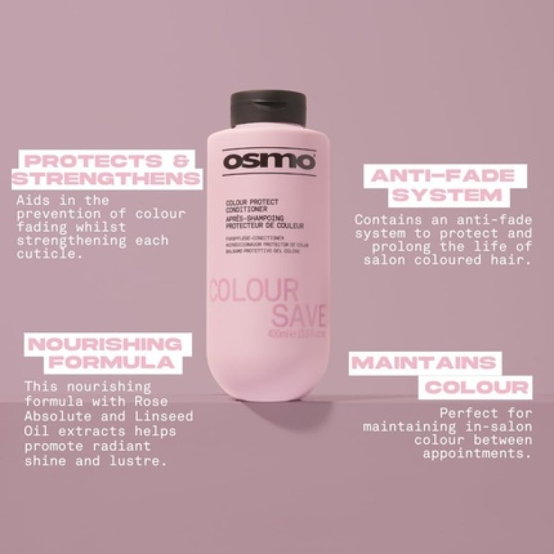 Osmo Colour Save Conditioner with Vitamin E and UV Filters - Anti-Fade for Coloured Hair