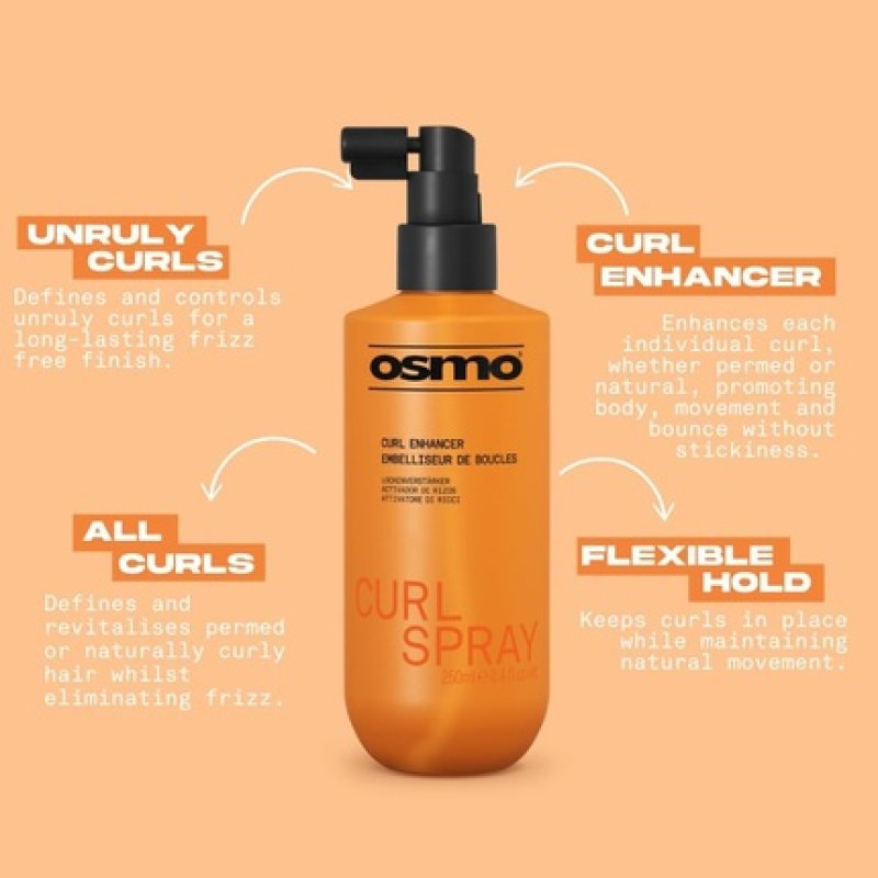 Osmo Curl Spray Leave-In Curl Enhancer & Volumizer Frizz Control Vegan