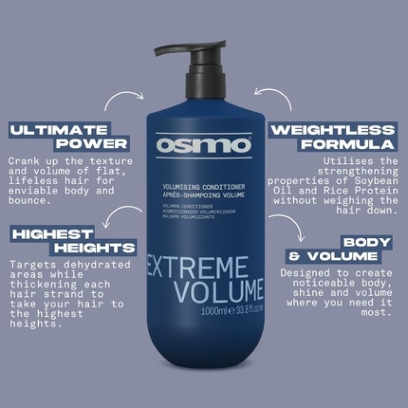 Osmo Extreme Volume Conditioner for Fuller Hair with Natural Proteins - Vegan
