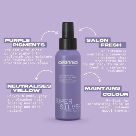 Osmo Super Silver Toning Spray Violet Nourishing Leave-In Treatment for Blonde Hair