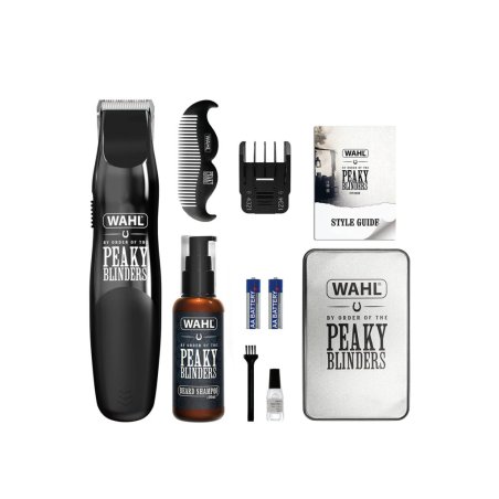 Wahl and Peaky Blinders Beard Trimmer Gift Set Men's Stubble Trimmers Facial Hair Trimming Beard Shampoo Beard Care