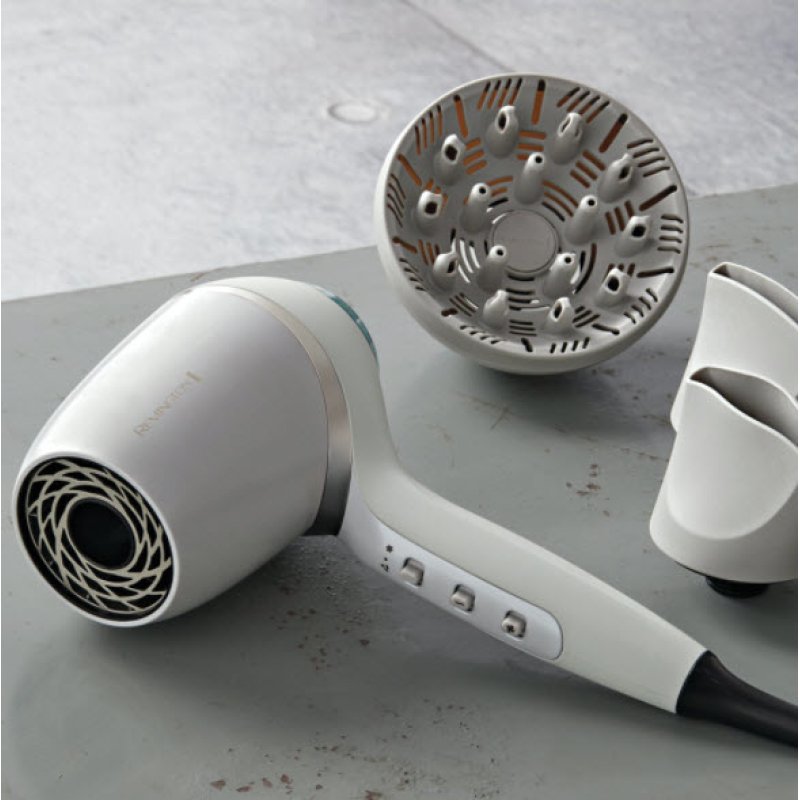 Remington Hydraluxe Pro Ionic Hair Dryer 2400W with 3 Styling Attachments and Hydracare Sensor Technology - Digital
