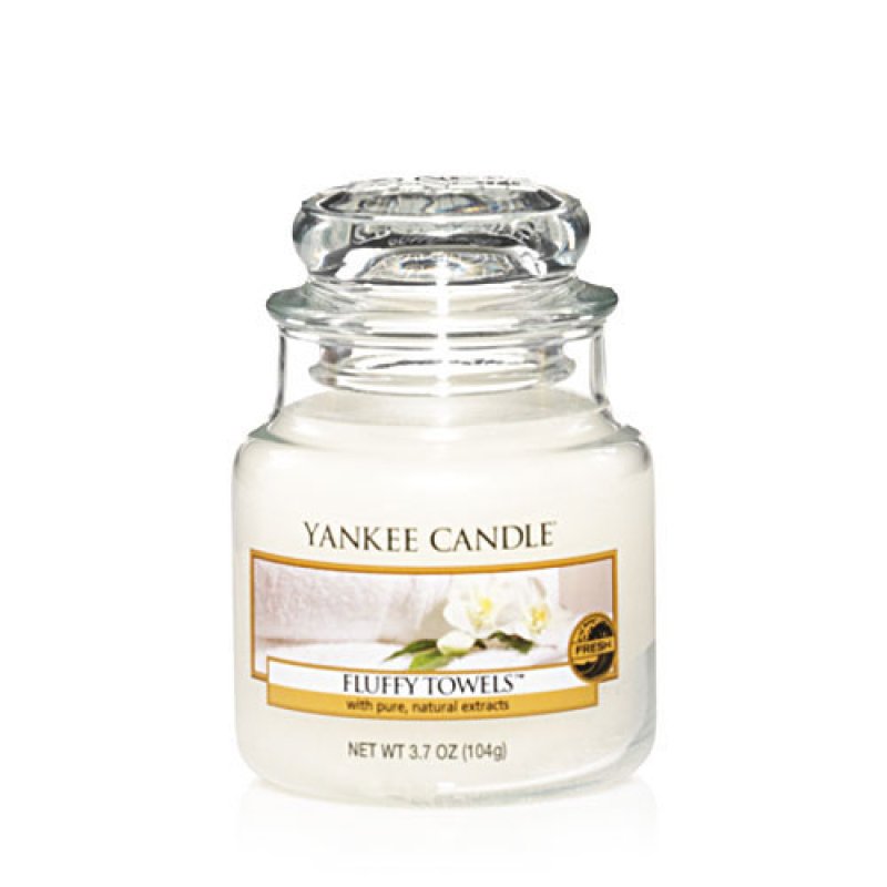 Yankee Candle Fluffy Towels Scented Candle Small Jar - Up to 30 Hours