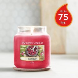 Yankee Candle Red Raspberry Medium Jar Candle - Burn Time: Up to 75 Hours