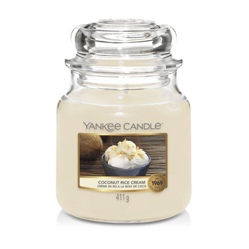 Yankee Candle Coconut Rice Cream Scented Candle Medium Jar - Burn Time up to 75 Hours