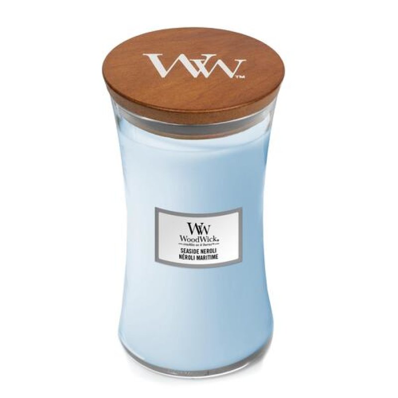 WoodWick Seaside Neroli bougie en cire Rond Bleu 1 pièce(s)