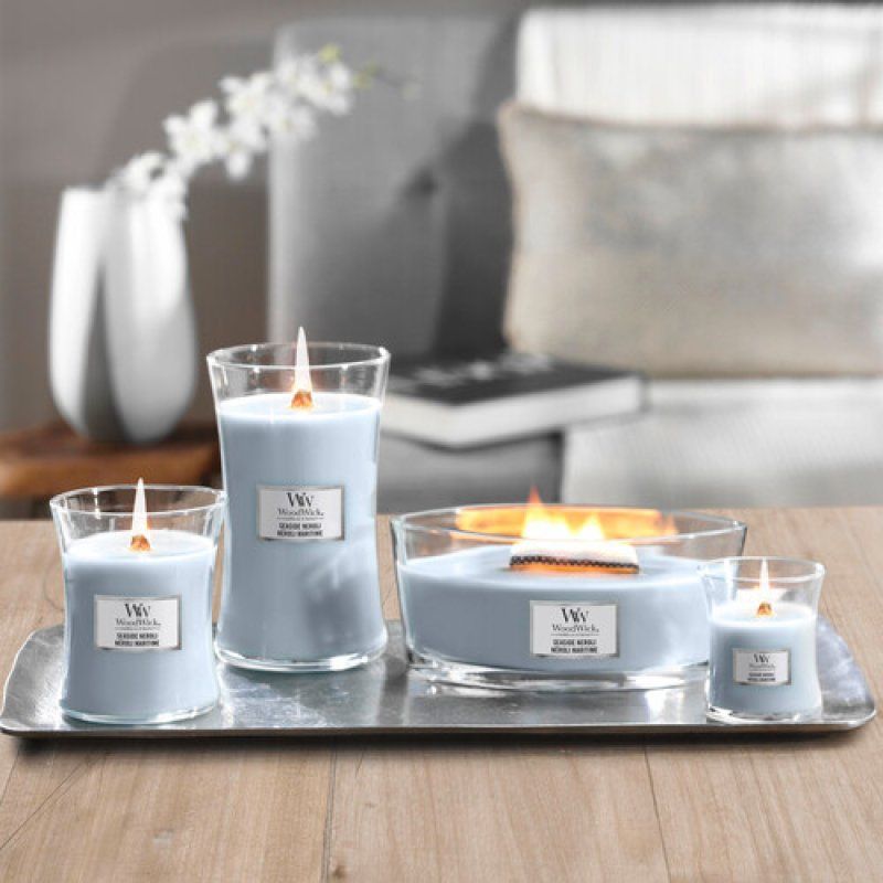 WoodWick Seaside Neroli wax candle Round Blue 1 pc(s)