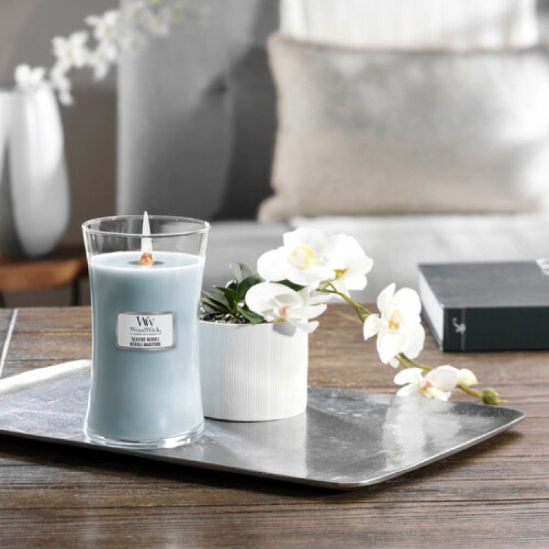 WoodWick Seaside Neroli bougie en cire Rond Bleu 1 pièce(s)