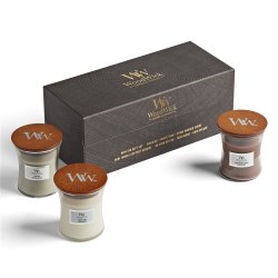 WoodWick Giftset 3 Mini Jar Woody wax candle Round Multicolour 3 pc(s)