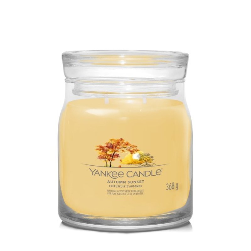 Yankee Candle Autumn Sunset bougie en cire Cylindre CEDAR, Citron, Bois de santal Jaune 1 pièce(s)