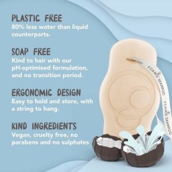 FOAMIE Coconut Shampoo Bar for Normal Hair - pH-Balanced, Soap-Free, Plastic-Free - Made in the UK