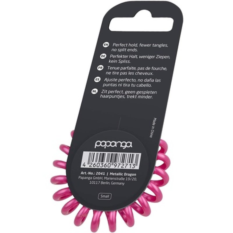 Papanga Spiral Hair Elastics, Metal Edition, Size: Small, Color: Metallic