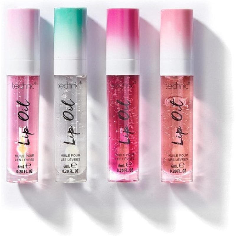 Technic Lip Oil Strawberry Flavoured Hydrating Lip Oil High-Shine Glossy Finish 10ml