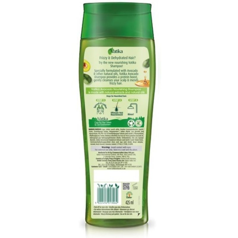 Vatika Naturals Avocado Oil Shampoo 425ml Protein Boost with Avocado and Natural Oils