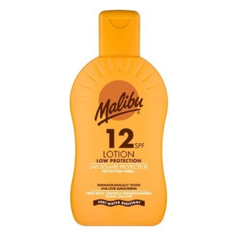 Malibu Protective Sun Lotion SPF12 Waterproof Medium Protection 200ml