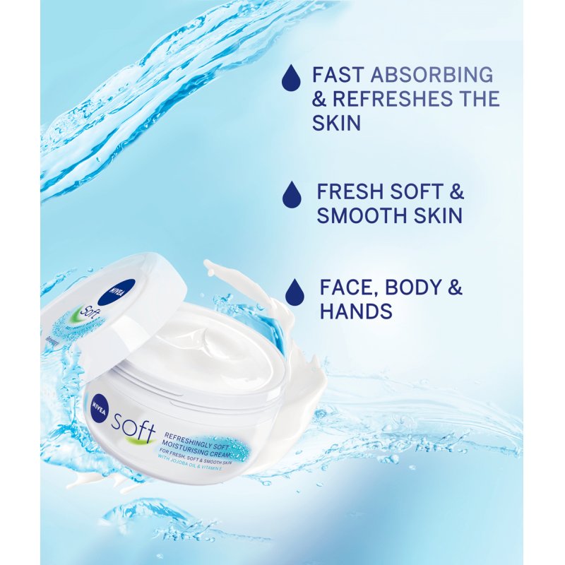 Nivea Soft Moisturising Cream 500ml - For Face and Body