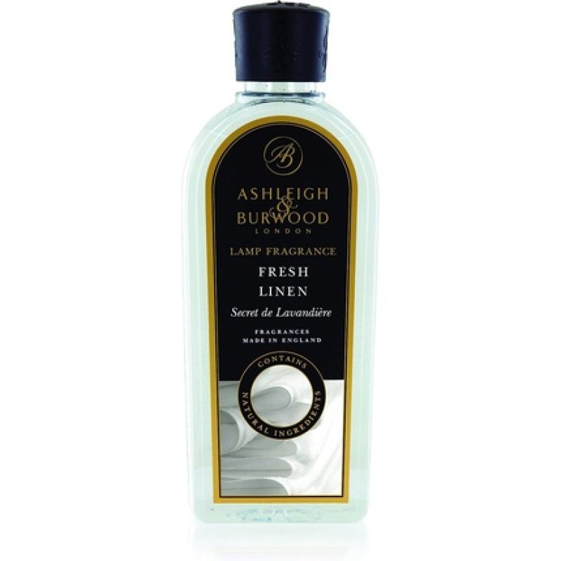 Ashleigh & Burwood Fresh Linen Lamp Fragrance 500ml - Promotes Wellbeing - Made in UK with Natural Ingredients -