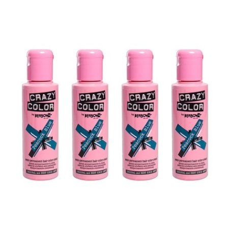 Crazy Color Semi Permanent Hair Dye By Renbow 100ml Bottles With Tint Brush - Pack of 4