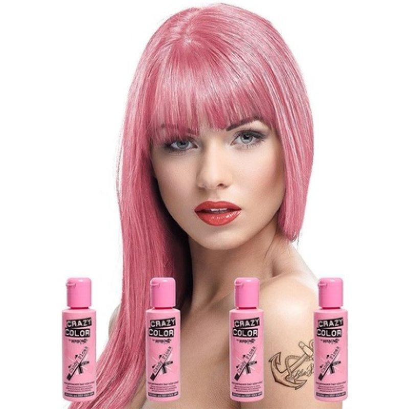 Crazy Color Semi-Permanent Hair Dye Candy Floss Pink 4 Count - Pack of 4