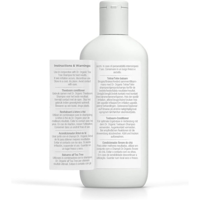 Dr Organic Tea Tree Conditioner Natural Vegan Cruelty Free Paraben & SLS Free 265ml