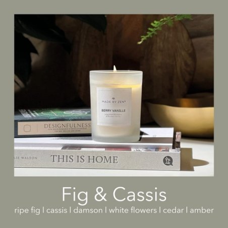 Made By Zen Fig & Cassis Luxury Scented Candle 100% Natural Wax Vegan and Cruelty Free