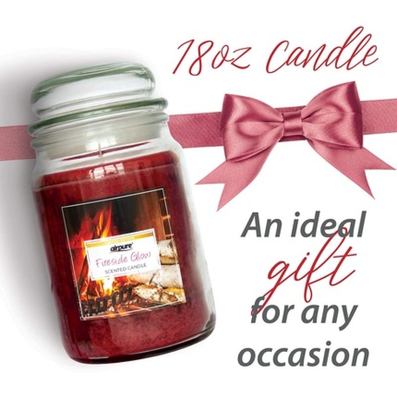 Airpure Fireside Glow Scented Jar Candle 510g
