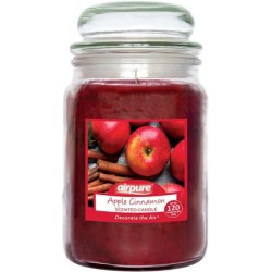 Airpure Large Candle Scented, Apple Cinnamon Fragrance, 18oz Jar, 120 Hour