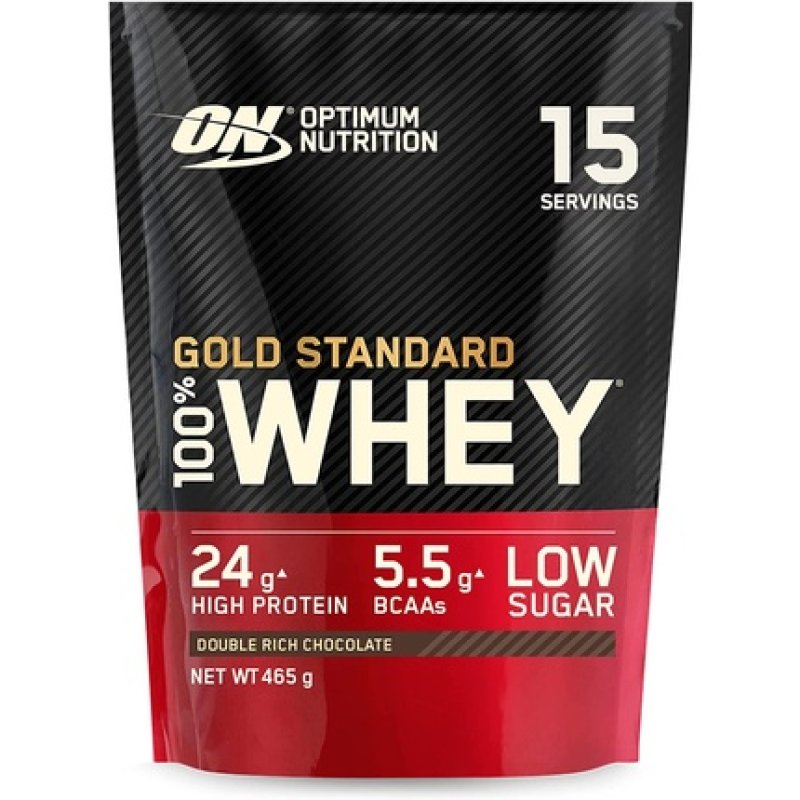 Optimum Nutrition Gold Standard Whey Protein Muscle Building Powder Double Rich Chocolate 15 Servings 465g