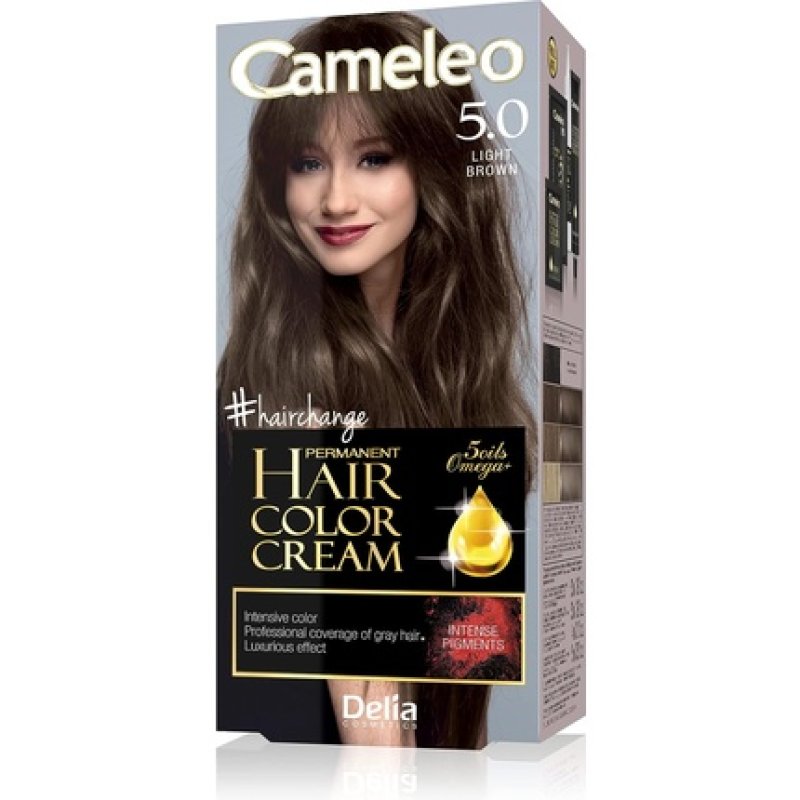 Cameleo Permanent Hair Colour Cream Light Brown Intensive Color & Protection 5 Oils Omega Plus Acids Professional