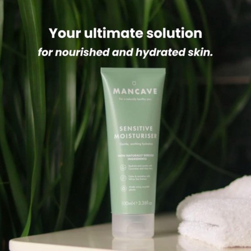 ManCave Sensitive Moisturiser for Men 100ml with Aloe Vera & Shea Butter