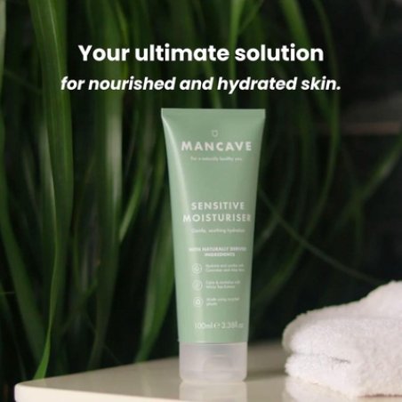 ManCave Sensitive Moisturiser for Men 100ml with Aloe Vera & Shea Butter