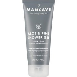 ManCave Aloe and Pine Shower Gel 200ml for Men Suitable for Sensitive Skin Sulphate Free Vegan Friendly Made in England
