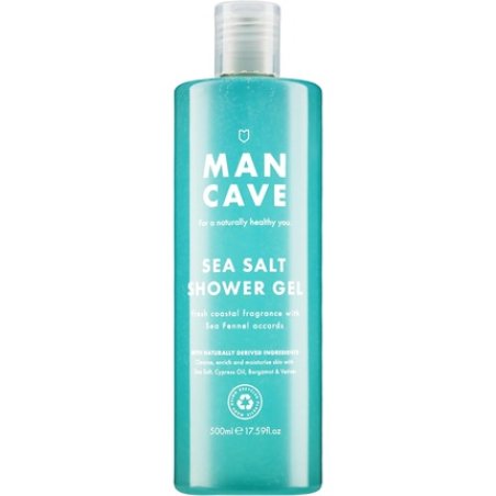 ManCave Sea Salt Shower Gel 500ml for Men Refreshing Coastal Aroma Natural Formulation Sulphate and Paraben Free Vegan