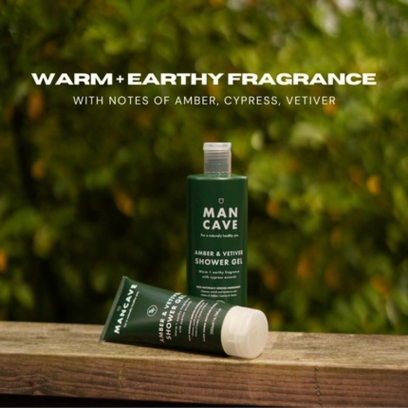 Mancave Amber Vetiver Men's Shower Gel Body Wash with Natural Ingredients - Vegan