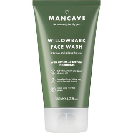 ManCave Willowbark Face Wash 125ml for Men with Willow Bark Extract, Green Tea and Spinach Extract