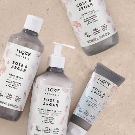 I Love Naturals Rose & Argan Hand & Body Lotion with Essential Oils 500ml