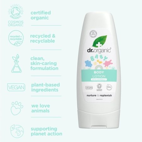 Dr Organic Calendula Baby Lotion Fragrance Free Skin Soothing for Sensitive Skin