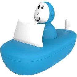 Matchstick Monkey Bathtime Boat Set Antimicrobial Baby Bath Toy Easy To Grip Sensory Learning 12 Months Old Blue Boat