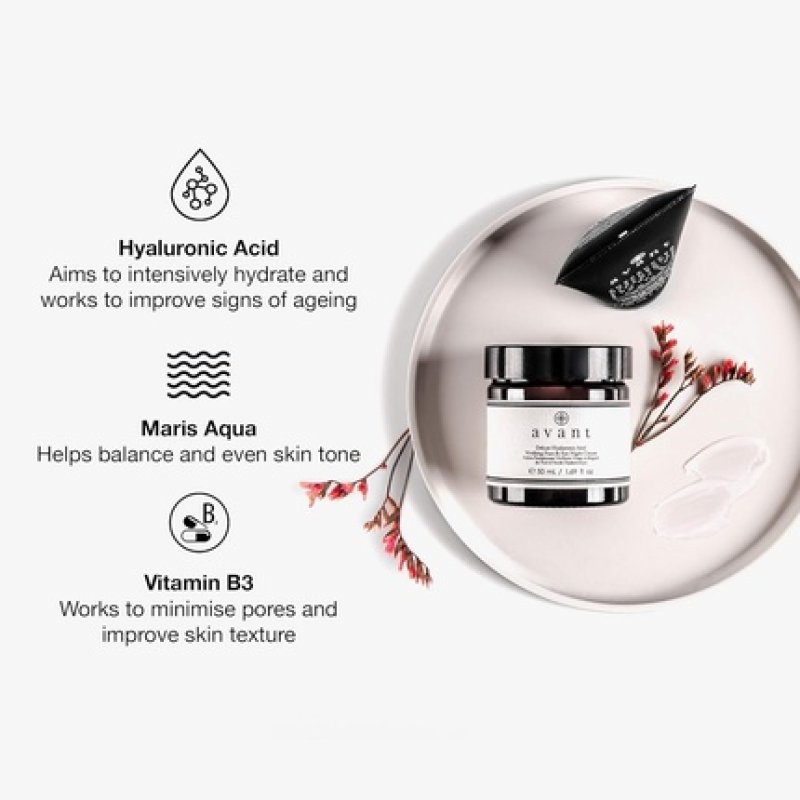 Avant Anti-Ageing Night Cream Face & Eyes Deluxe Hyaluronic Acid Vivifying Night Cream 50ml