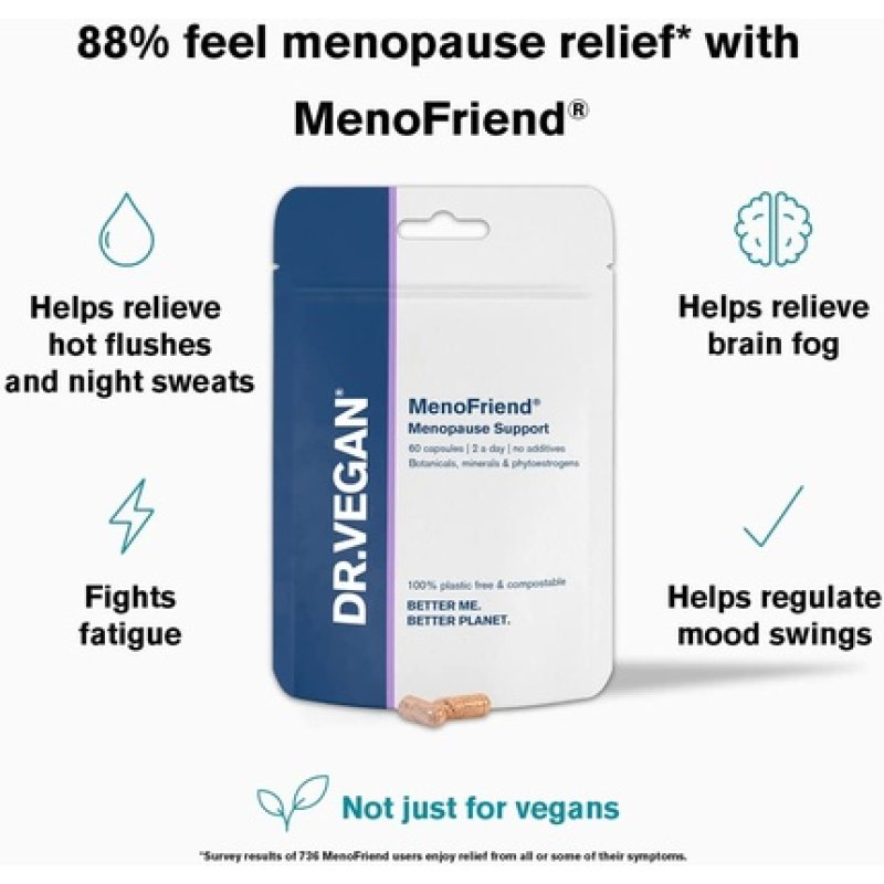 DR.VEGAN MenoFriend Menopause Support 60 Capsules - Botanicals, Vitamins and Minerals