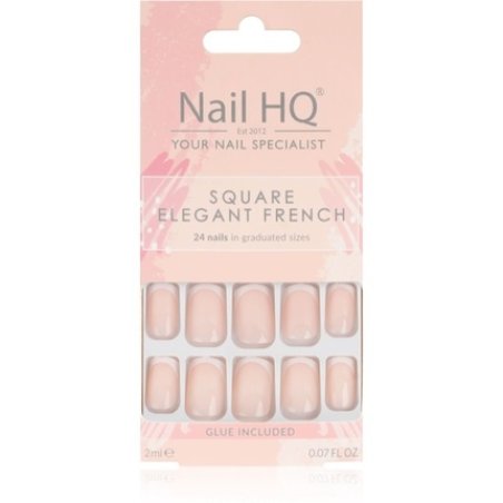 Nail HQ Elegant French Square False Nails - 24 pieces