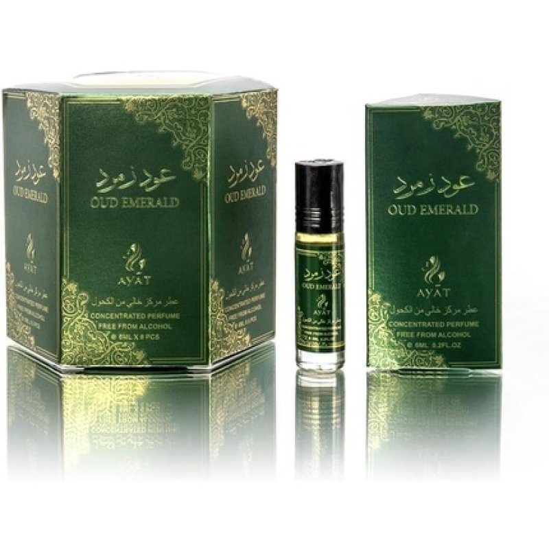 AYAT Perfumes Oud Emerald Fragrance Oil for Men & Women 6ml - Pack of 6