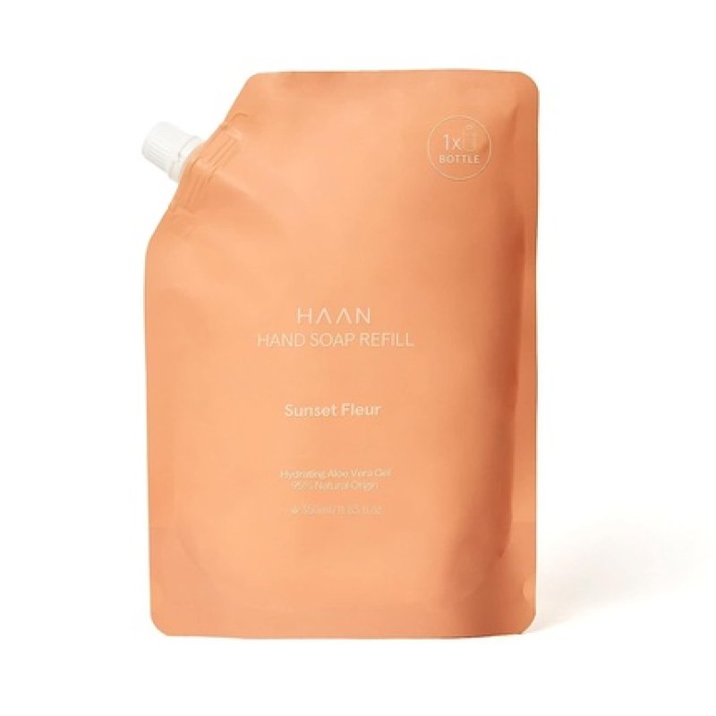 HAAN Sunset Fleur Hand Soap 350ml - Moisturizing and 95% Natural with Aloe Vera and Prebiotics