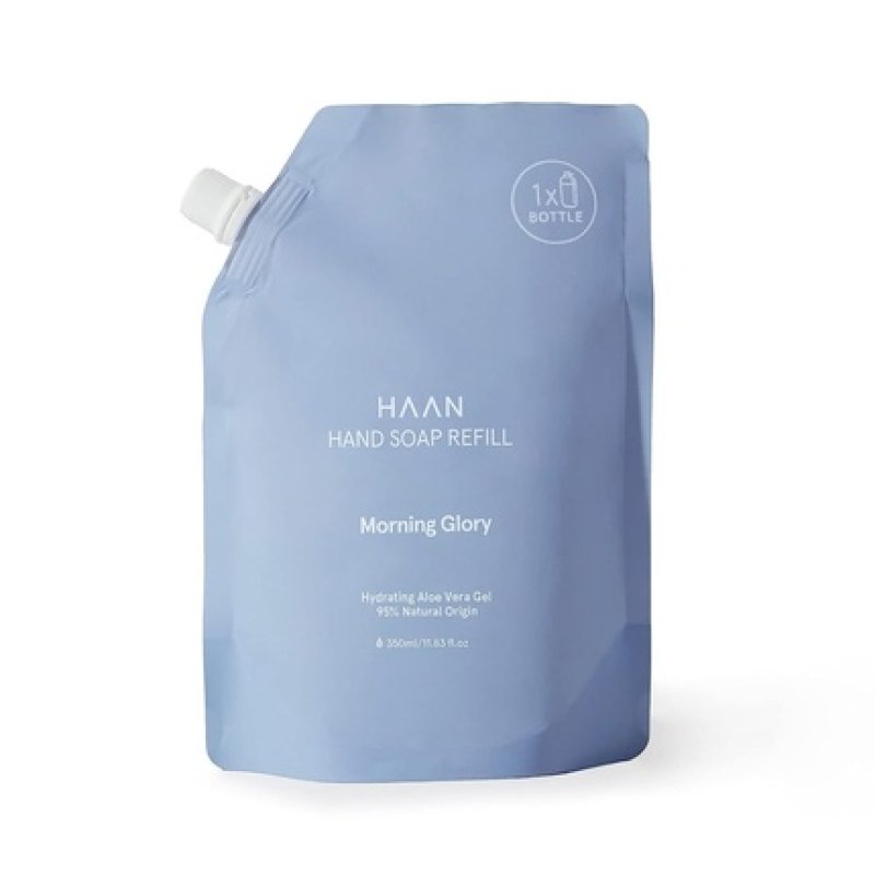 HAAN Refillable Hand Soap 350ml Moisturizing with 95% Natural Ingredients Aloe Vera and Prebiotics Morning Glory